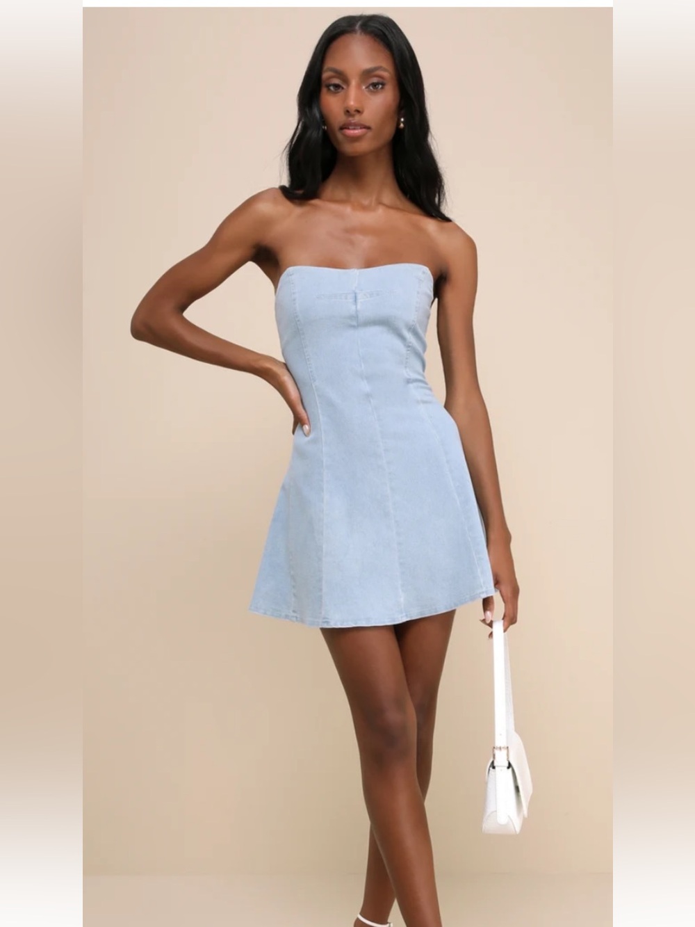 Lulu's‎ Strapless Light Blue Dress